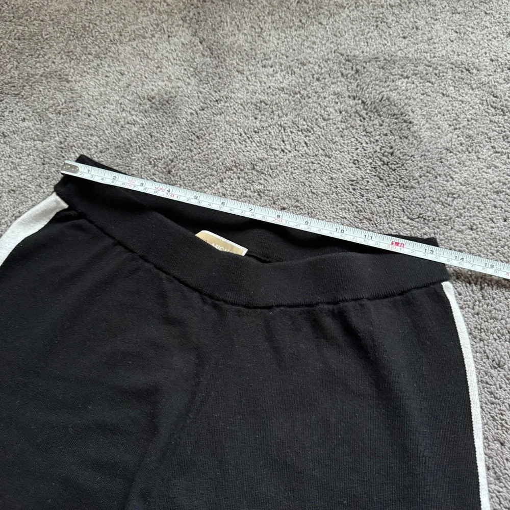 Michael Kors Black Wide-leg Pants with White Accents